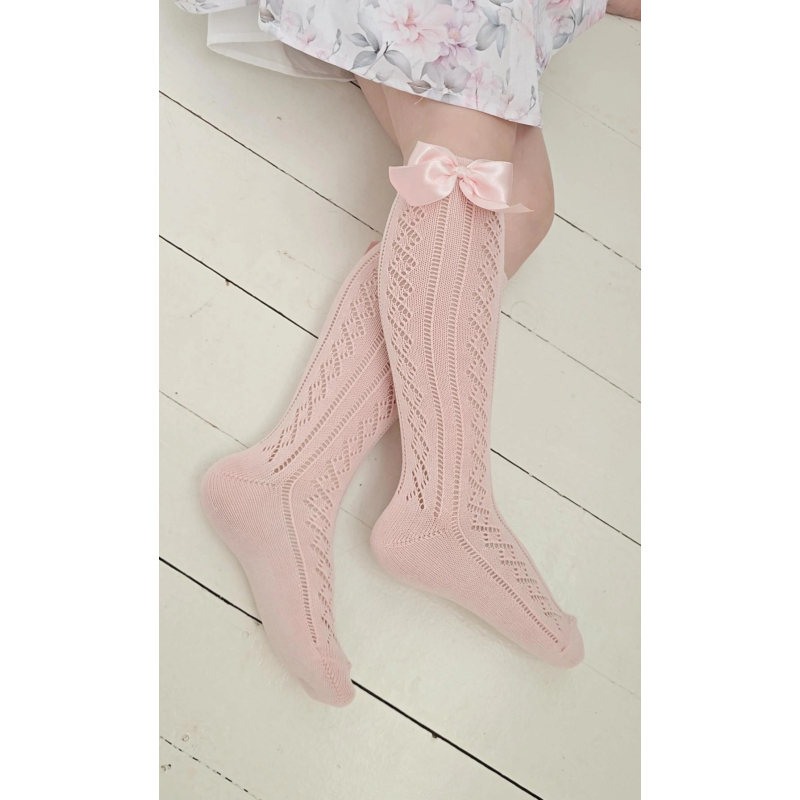 MEIA PATA | KNIEKOUSJES SATIJN STRIK BABY PINK 