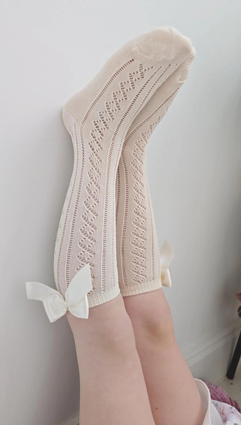 MEIA PATA | KNIEKOUSJES SATIJN STRIK PEARL 