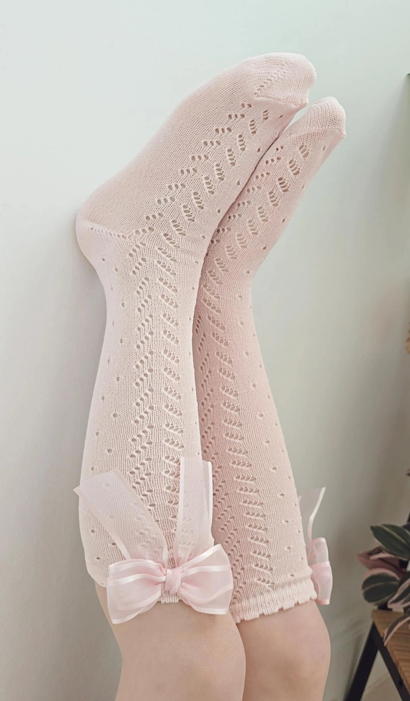 MEIA PATA | KNIEKOUSJES DUBBELE STRIK BABY PINK 