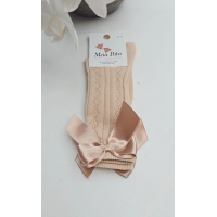 MEIA PATA | KNIEKOUSJES SATIJN STRIK BEIGE 