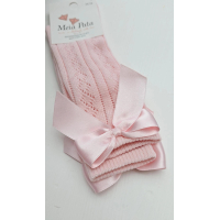 MEIA PATA | KNIEKOUSJES SATIJN STRIK BABY PINK 