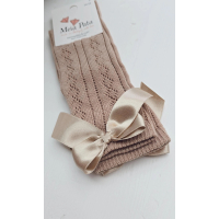 MEIA PATA | KNIEKOUSJES SATIJN STRIK CHAMPAGHNE 