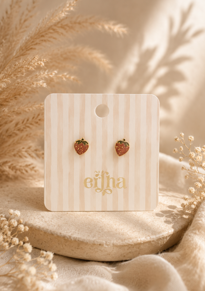 MRS.ERTHA | OORBELLEN GLITTER AARDBEI 