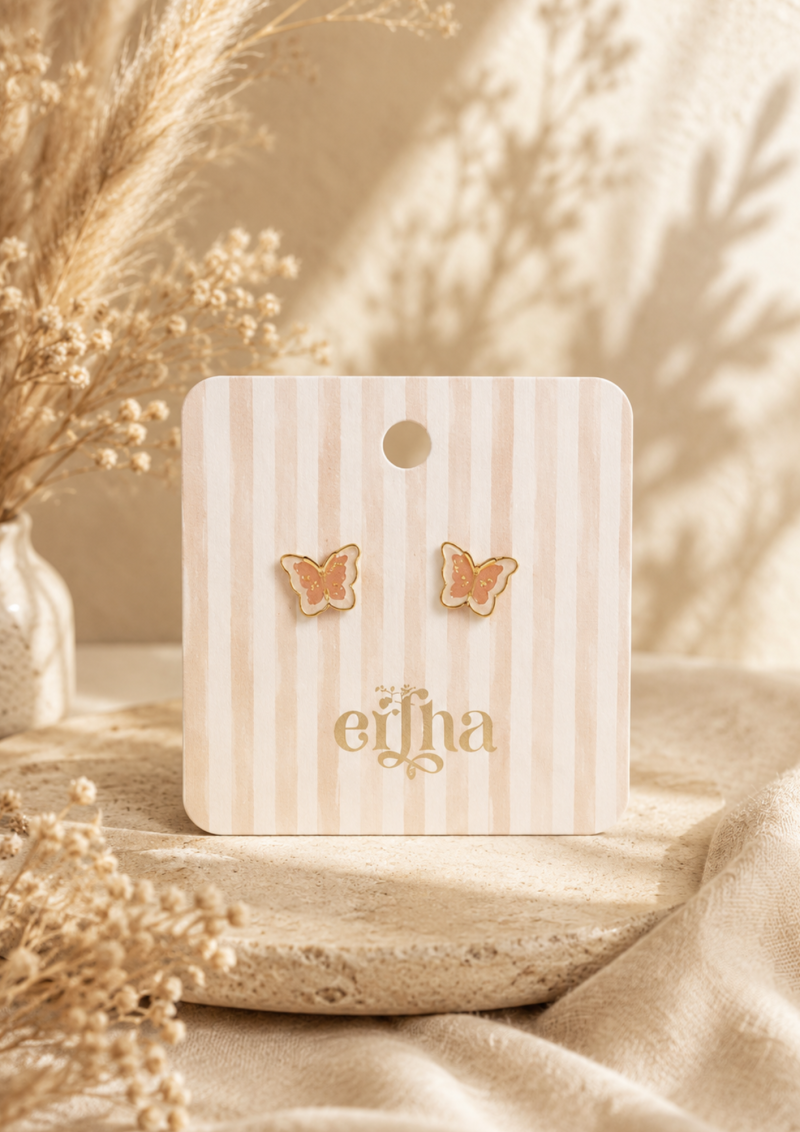 MRS.ERTHA | OORBELLEN GLANZENDE VLINDER 